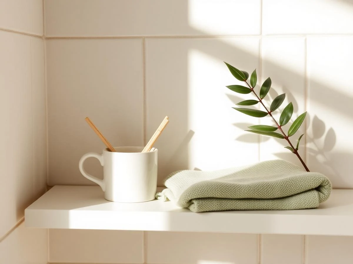 Miswaks rangés dans une salle de bain lumineuse