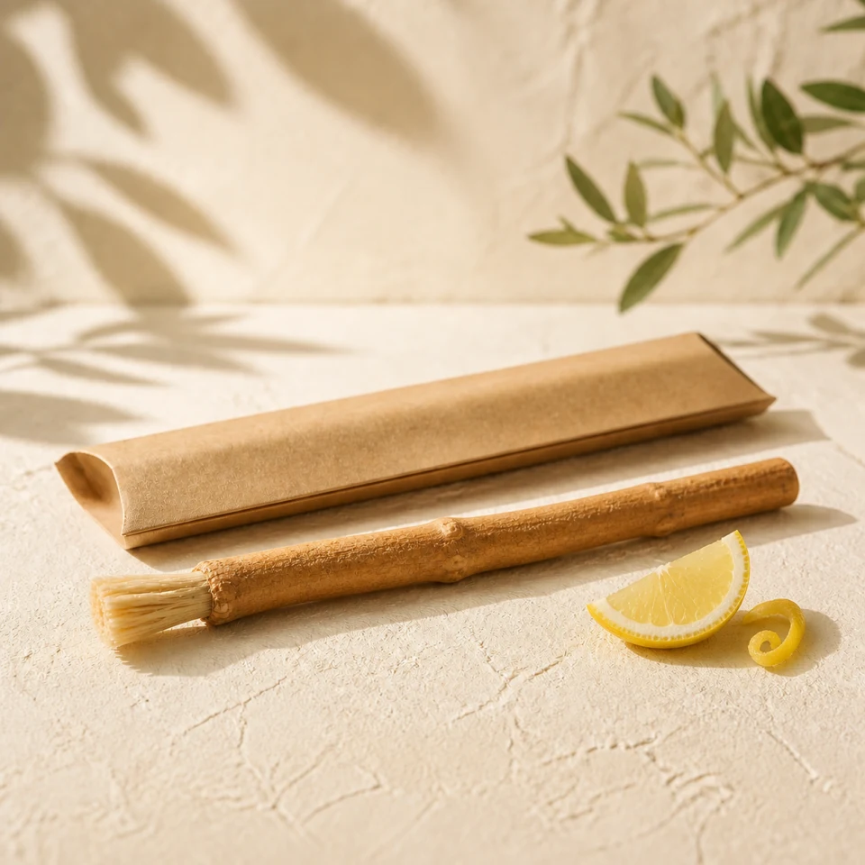 Présentation provisoire d’un miswak au citron