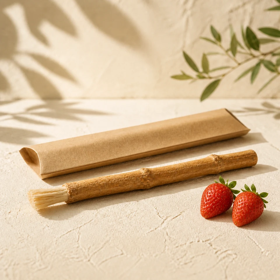 Présentation provisoire d’un miswak à la fraise